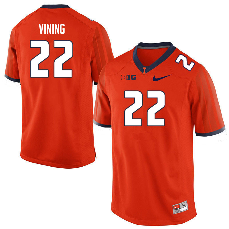 Men #22 Peyton Vining Illinois Fighting Illini College Football Jerseys Sale-Orange